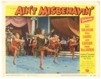 3y274 AIN'T MISBEHAVIN' LC #6 '55 Piper Laurie kicking leg w/ sexy showgirls in dance production!