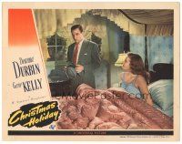 3y361 CHRISTMAS HOLIDAY LC '44 pretty Deanna Durbin in bed looks at worried Gene Kelly!