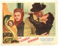 3y368 COBRA STRIKES LC #3 '48 Richard Fraser between Sheila Ryan & Leslie Brooks, film noir!