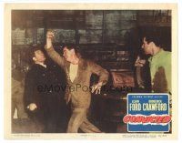 3y376 CONVICTED LC #6 '50 great image of Glenn Ford punching police officer Fred Graham!