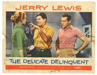3y406 DELICATE DELINQUENT LC #1 '57 Jerry Lewis between Darren McGavin & pretty Martha Hyer!