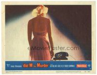 3y410 DIAL M FOR MURDER LC #7 '54 Alfred Hitchcock, classic image of Grace Kelly standing by phone