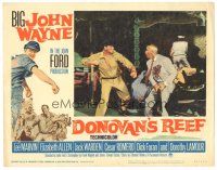 3y415 DONOVAN'S REEF LC #1 '63 John Ford, great c/u of sailor John Wayne swinging at Lee Marvin!