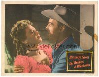 3y417 DOOLINS OF OKLAHOMA LC #7 '49 romantic c/u of cowboy Randolph Scott & Louise Allbritton!