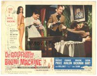 3y420 DR. GOLDFOOT & THE BIKINI MACHINE LC #3 '65 Vincent Price pours drink for Susan Hart!