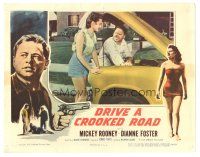3y424 DRIVE A CROOKED ROAD LC '54 Mickey Rooney working on car smiles at sexy Dianne Foster!