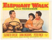 3y432 ELEPHANT WALK LC #1 '54 sexy Elizabeth Taylor between Dana Andrews & Peter Finch in jeep!