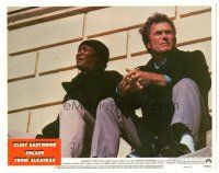 3y439 ESCAPE FROM ALCATRAZ LC #7 '79 great image of convict Clint Eastwood outside at famous prison!