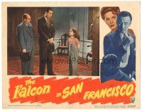 3y454 FALCON IN SAN FRANCISCO LC '45 detective Tom Conway & Edward Brophy look at little girl!
