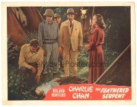 3y466 FEATHERED SERPENT LC '48 Roland Winters as Charlie Chan & co-stars examine unconscious girl!
