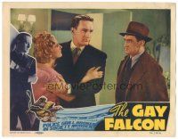 3y493 GAY FALCON LC '41 Arthur Shields watches George Sanders holding worried Gladys Cooper!