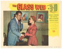 3y503 GLASS WEB LC #2 '53 3-D, c/u of Marcia Henderson & John Forsythe with phone!