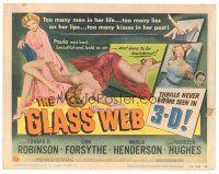 3y142 GLASS WEB TC '53 3-D, too many men in her life, too many lies on her lips, she was bad!