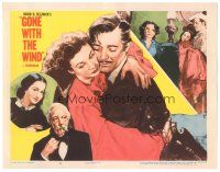 3y511 GONE WITH THE WIND LC #4 R54 art of Clark Gable, Vivien Leigh & Olivia de Havilland!