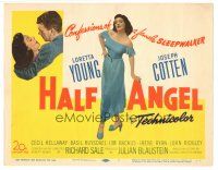 3y143 HALF ANGEL TC '51 Loretta Young, Joseph Cotten, confessions of a female sleepwalker!
