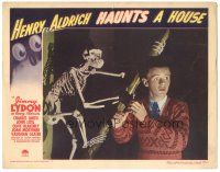 3y538 HENRY ALDRICH HAUNTS A HOUSE LC #3 '43 cool image of scared Charles Smith by ape skeleton!