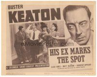 3y147 HIS EX MARKS THE SPOT TC '40 Buster Keaton close up & in comedic pose with others!