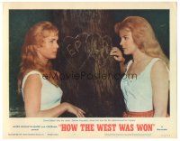 3y558 HOW THE WEST WAS WON LC #7 '64 Carroll Baker & Debbie Reynolds by love carvings on tree!
