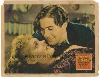 3y574 IN OLD CHICAGO LC '38 romantic close up of Tyrone Power smiling at pretty Alice Faye!