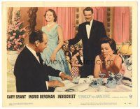3y578 INDISCREET LC #6 '58 great image of Cary Grant in tux & sexy Ingrid Bergman at fancy club!