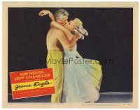 3y591 JEANNE EAGELS LC #4 '57 best romantic close up of Kim Novak & Jeff Chandler kissing!