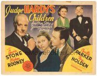 3y159 JUDGE HARDY'S CHILDREN TC '38 Lewis Stone, Mickey Rooney as Andy Hardy, Holden, Parker!