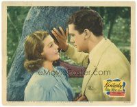 3y603 KENTUCKY LC '38 romantic close up of pretty Loretta Young & Richard Greene by tree!