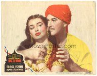 3y605 KIM LC #7 '50 Errol Flynn & sexy Laurette Luez in mystic India, from Rudyard Kipling story!
