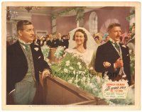 3y621 LATE GEORGE APLEY LC #7 '47 Haydn w/ Vanessa Brown who winks at Ronald Colman during wedding!