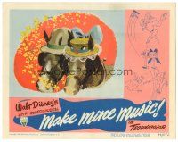 3y651 MAKE MINE MUSIC LC '46 Disney, wacky image of horses wearing hats with cartoon faces!