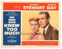 3y656 MAN WHO KNEW TOO MUCH LC #7 '56 James Stewart & Doris Day, directed by Alfred Hitchcock!