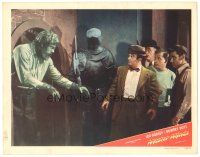 3y667 MASTER MINDS LC #5 '49 monster Glenn Strange scares Leo Gorcey & Bowery Boys by armor suit!