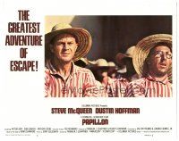 3y751 PAPILLON LC #5 '73 close up of prisoners Steve McQueen & Dustin Hoffman!