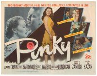 3y195 PINKY TC '49 Elia Kazan directed, Jeanne Crain, half-white/half-black drama!