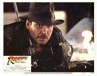 3y782 RAIDERS OF THE LOST ARK LC #5 '81 c/u of petrified Harrison Ford staring down a cobra snake!