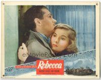 3y789 REBECCA LC R50s Alfred Hitchcock, c/u of Laurence Olivier holding Joan Fontaine!