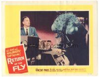 3y795 RETURN OF THE FLY LC #6 '59 wacky giant insect monster in laboratory with John Sutton!