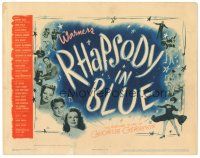 3y208 RHAPSODY IN BLUE TC '45 Robert Alda as George Gershwin, Al Jolson pictured!