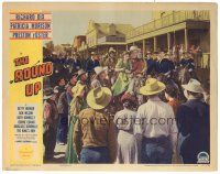 3y813 ROUNDUP LC '41 Preston Foster & girl on horse w/ crowd & cavalry lead by Douglass Dumbrille!