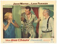 3y822 SEA CHASE LC #2 '55 sexy Lana Turner & John Qualen with John Wayne holding a gun!