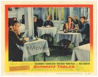 3y825 SEPARATE TABLES LC #2 '58 Burt Lancaster & Rita Hayworth being watched by David Niven!