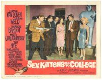 3y827 SEX KITTENS GO TO COLLEGE LC #7 '60 Mickey Shaughnessy w/ gun on Mamie Van Doren & Bardot!