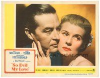 3y857 SO EVIL MY LOVE LC #3 '48 super close up of Ray Milland & back-stabbing Ann Todd!