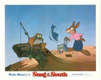3y861 SONG OF THE SOUTH LC R72 Walt Disney cartoon, Bre'er Rabbit with frog fishing from a log!
