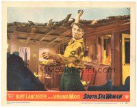 3y866 SOUTH SEA WOMAN LC #1 '53 c/u of Burt Lancaster throwing grenade in demolished building!