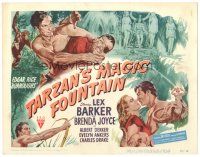 3y234 TARZAN'S MAGIC FOUNTAIN TC '49 art of Lex Barker & Brenda Joyce, Edgar Rice Burroughs!