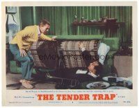 3y892 TENDER TRAP LC #3 '55 David Wayne is dumbfounded when he finds Joey Faye under the bed!