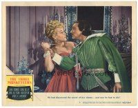 3y907 THREE MUSKETEERS LC #2 '48 Gene Kelly discovers secret of Lana Turner's shame & she attacks!