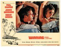 3y973 WINNING LC #7 '69 close up of Paul Newman & sexy Joanne Woodward in bed, Indy car racing!