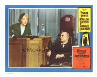 3y975 WITNESS FOR THE PROSECUTION LC R60s John Williams watches Marlene Dietrich testify, Wilder!